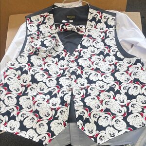 Mickey Mouse Faces Cartoon Character Vest and Bow Tie Set